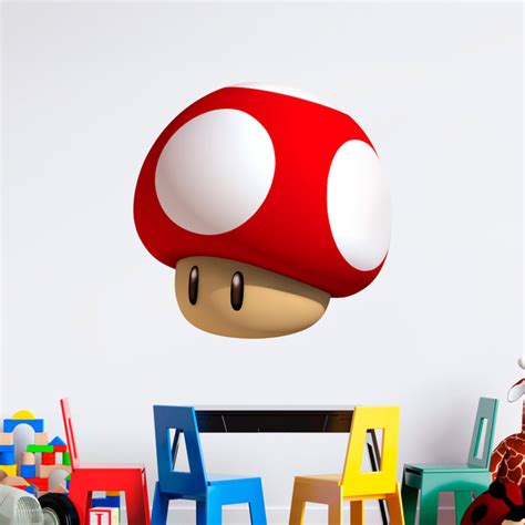 Kids wall sticker Super red mushroom from Mario Bros | MuralDecal.com