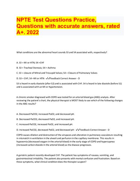 NPTE Test Questions Practice, Questions with accurate answers, rated A+ ...