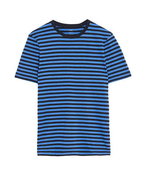 Buy Pure Cotton Striped T-Shirt at Marks & Spencer