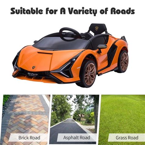 Tobbi 12V Licensed Lamborghini Sian Toy Car, Battery Operated Kids Ride ...