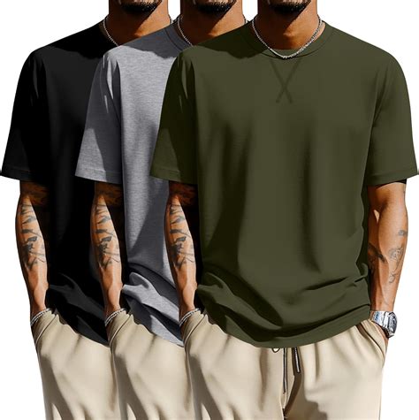 Neer 3 Pack Men's Big and Tall T-Shirts Cotton Short Sleeve Crewneck ...