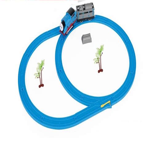 KTRS ENTERPRISE Electric Engine Train Track Set - Cart & Trees - Sound ...