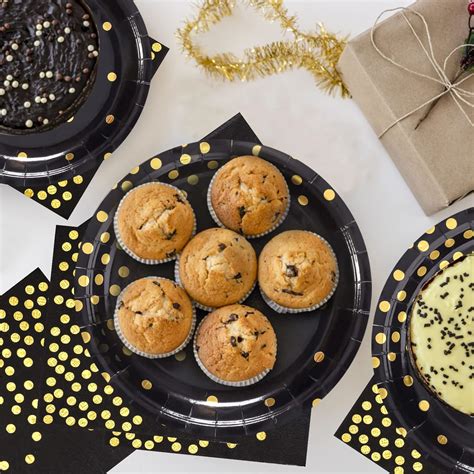 Buy 100 black paper plates Shop CENLBJ Disposable Paper Plates 100 Pack ...