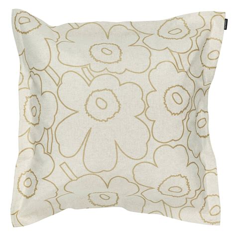 Marimekko Pieni Piirto Unikko cushion cover, 50 x 50 cm, linen - straw ...