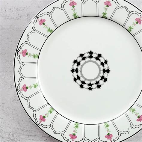 Buy Clay Craft India Circus Rosa Eden Elizabeth White Printed Ceramic ...