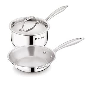 Bergner Argent Junior Chef Triply Stainless Steel Set of 18 cm Frypan ...