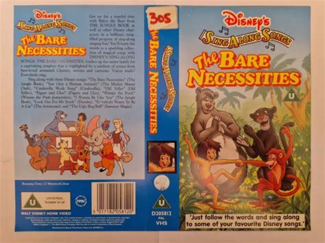 DISNEYS SING ALONG Songs The Bare Necessities Used Video Sleeve/Cover # ...
