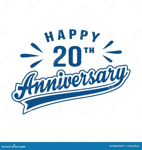 Happy 20th Anniversary. 20 Years Anniversary Design Template Stock ...