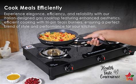 Wonderchef Platinum Plus 3 Burner Auto Glass Cooktop | 6mm Toughened ...