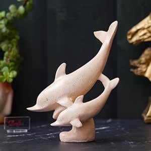 eCraftIndia Set of 2 Dolphin Statues Animal Figurine Decorative ...
