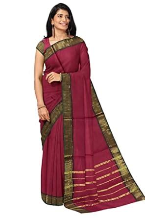 SENSAN Women’s Chettinad Cotton Saree without Blouse Piece [SKU:4122 ...