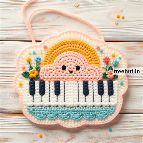 Crochet Piano Applique Ideas and Small Projects with Leftover Yarn for ...
