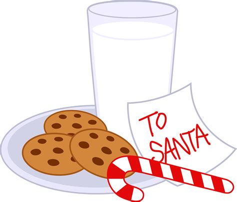 Cookies and Milk For Santa Claus - Free Clip Art