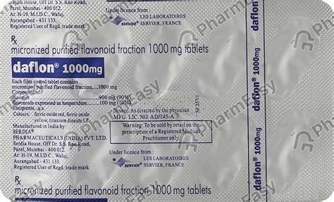 Daflon 1000 MG Tablet (10): Uses, Side Effects, Price & Dosage | PharmEasy