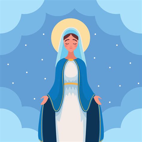 asunción de la virgen maría en el cielo 11128884 Vector en Vecteezy
