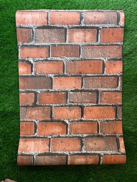 Red Bricks pattern Not Self Adhesive 53 Cm X 1000 Cm for PVC Vinyl Coa