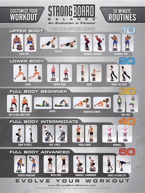 Buy StrongBoard Balance Board Exercise Poster, Silver/Grey Online at ...