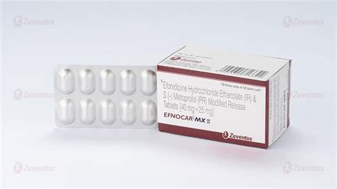Efnocar MX 40 / 25 Tablets | Cardiology |Efonidipine Hydrochloride ...