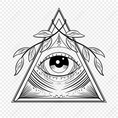 Linear Style Mysterious Eye Tattoo Eyelash Eyes Triangle, Branch ...
