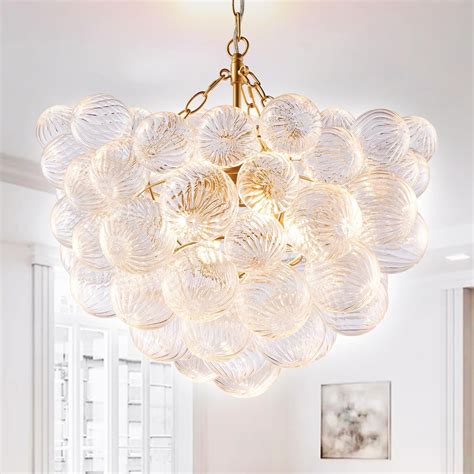 Mercer41 Humaam 6/10 - Light Dimmable Glass Globe Bubble Chandelier ...