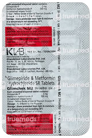 Glimcheck M2 Tablet: Uses, Side Effects, Price & Substitutes