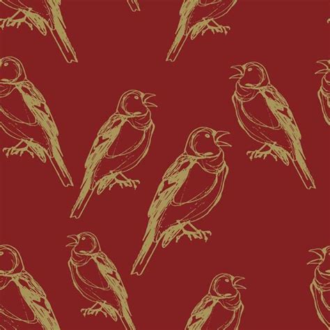 Sone ki Chidiya, Maroon Gold Chaffinch Birds Wallpaper Mural - Magicdecor®