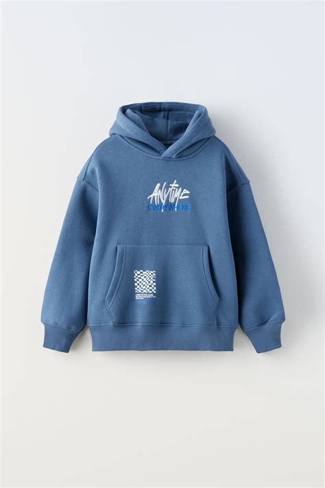 Zara Embroidered Hooded Sweatshirt International Shipping