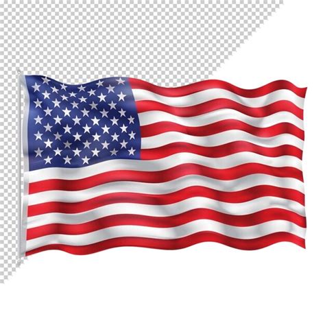 Premium PSD | American flag on transparent background