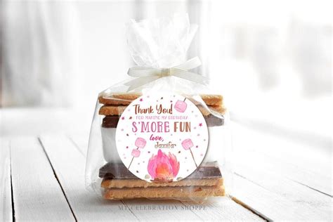 Buy Editable Smores Birthday Thank You Tags Favor Tags Smore Fun Girls ...