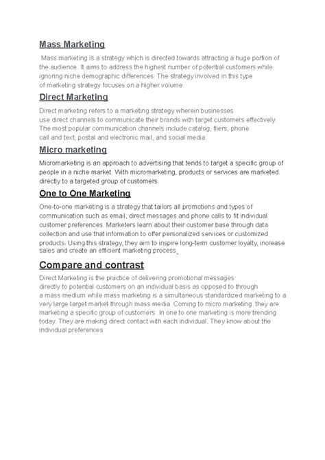 Marketing Ideas - Mass Marketing Mass marketing is a strategy which is ...