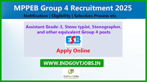 MPPEB Group 4 Notification 2025: Apply Online for 861 Assistant, Steno ...