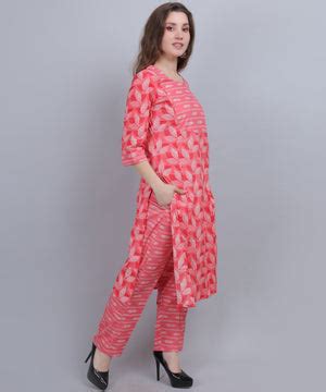 Pure Cotton Pink Straight Feeding Kurta Set