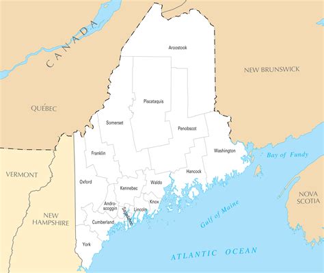 Maine County Map • Mapsof.net