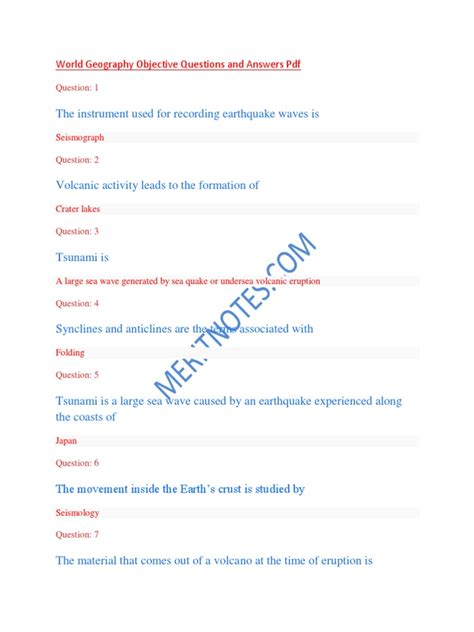 Image result for World Geography Questions