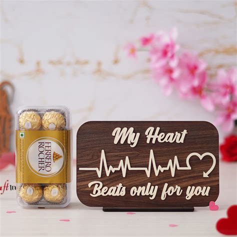 "My Heart Beats Only For You" Showpiece & Ferrero Rocher Chocolates ...