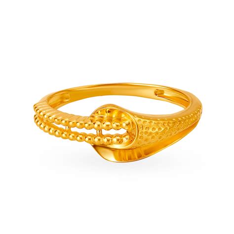 Eccentric 22 Karat Yellow Gold Beaded Finger Ring