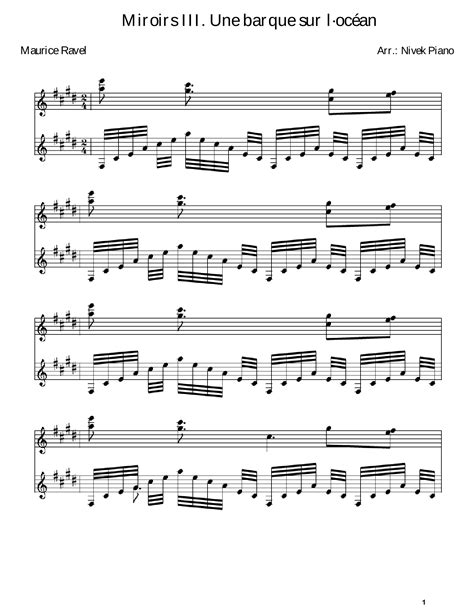 Miroirs III. Une barque sur l’océan - Maurice Ravel (arr. Nivek Piano ...