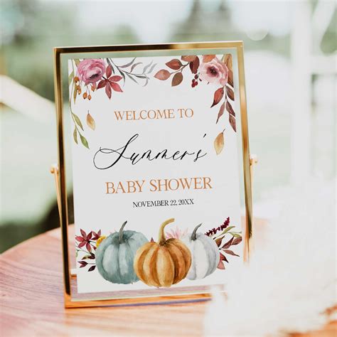 Pumpkin Baby Shower Signs Little Pumpkin Welcome Sign | Little Pumpkin