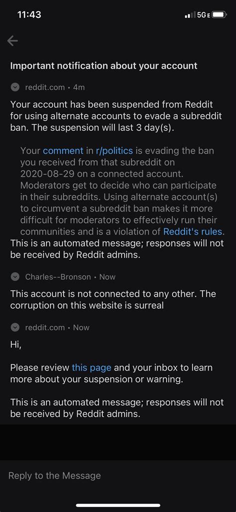 Account suspended from entire Reddit website because r/politics didn’t ...