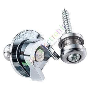 Cayyi 4pc Electronic Guitar Strap Lock Set Silver Pair Quick Release ...