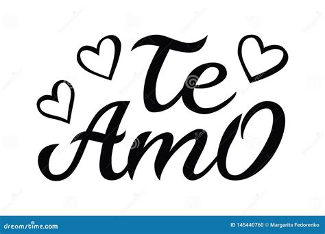 Hand Drawn Typography Lettering Te Amo. Te Amo - I Love You in Spanish ...