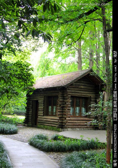 林中小屋,森林植被,自然风景,摄影,汇图网www.huitu.com