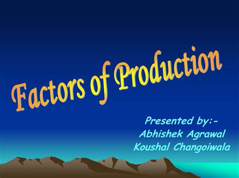 Factors of production | PPT