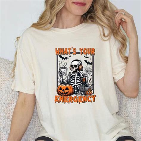 911 Dispatcher Skeleton Halloween T-shirt: First Responder Gift - Etsy