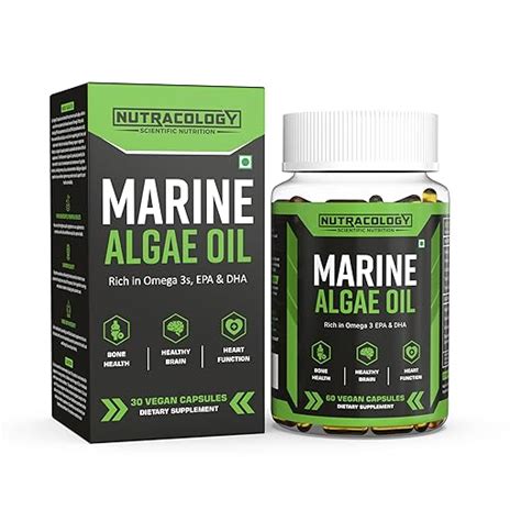 Nutracology Vegan Marine Algal Oil Omega 3 DHA | 1000mg Algal Oil 400mg ...