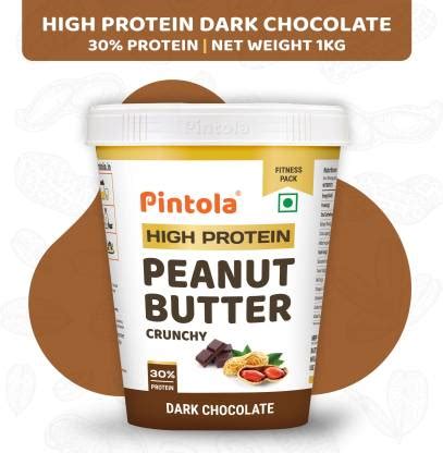 Pintola HIGH Protein Peanut Butter (Dark Chocolate) (Crunchy) 1 kg ...