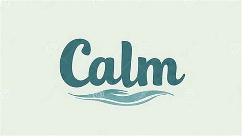 Tranquil Calm Word with Wavy Font and Ocean Wave Symbol Serene Beach ...