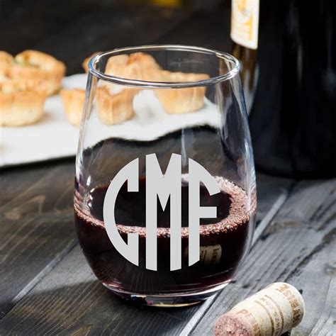 Etched Stemless Wine Glass with your text, logo, or graphics