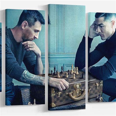 Lionel Messi Cristiano Ronaldo Chess Canvas Wall Art Messi and - Etsy