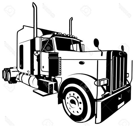 Semi Truck Drawing at PaintingValley.com | Explore collection of Semi ...
